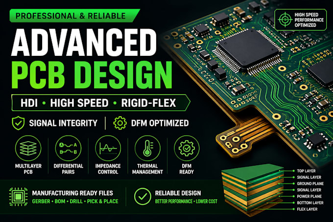 design high speed hdi rigid flex pcb with signal integrity and dfm
