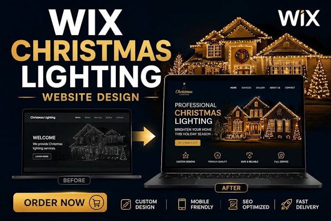 design wix christmas lighting website