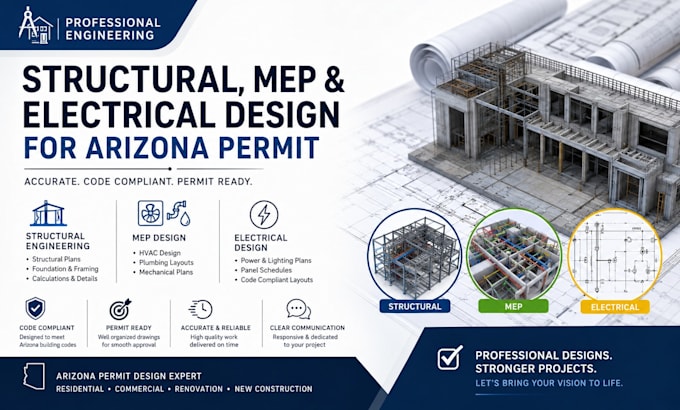 structural engineering permit design mep electric design for arizona permit