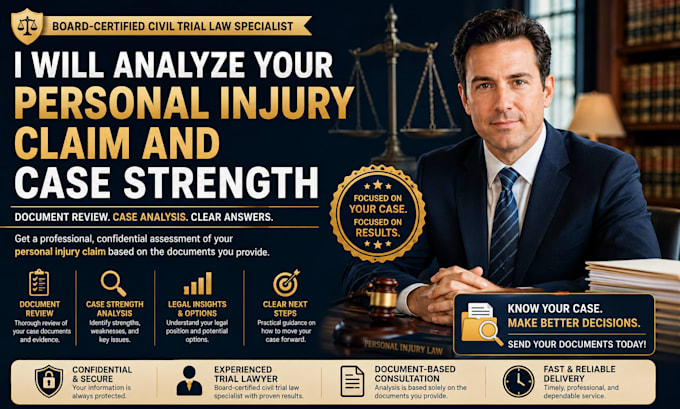 analyze your personal injury claim and case strength