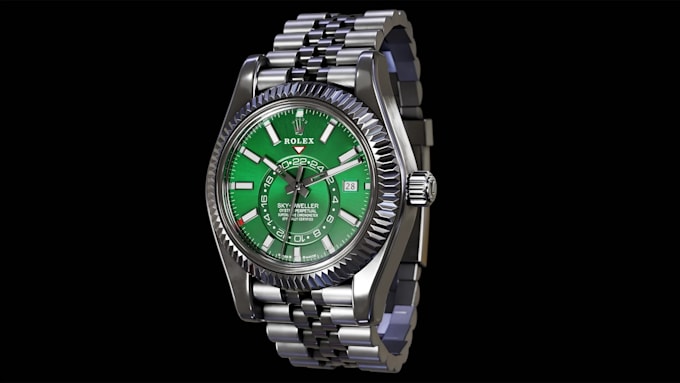 make high quality 3d watch modeling and realistic renders with animation