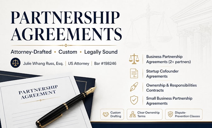 draft a partnership contract covering ownership and responsibilities