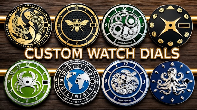 create custom watch dials cad design in vector, cnc watch design and prototype
