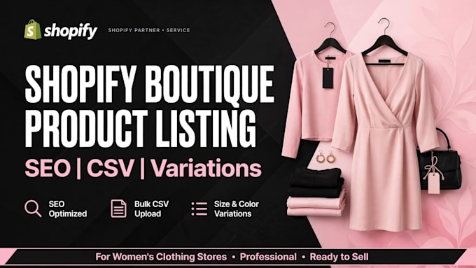 do shopify product listing for boutique and clothing store