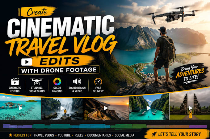 create cinematic travel vlog edits with drone footage