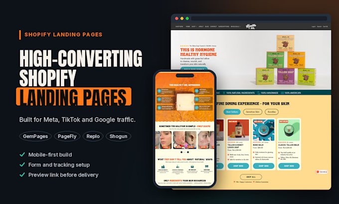 design a high converting shopify landing page for paid ads