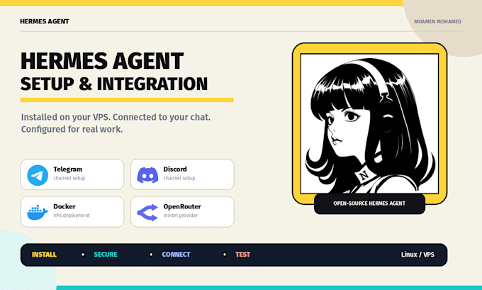 install and secure hermes agent on telegram or discord