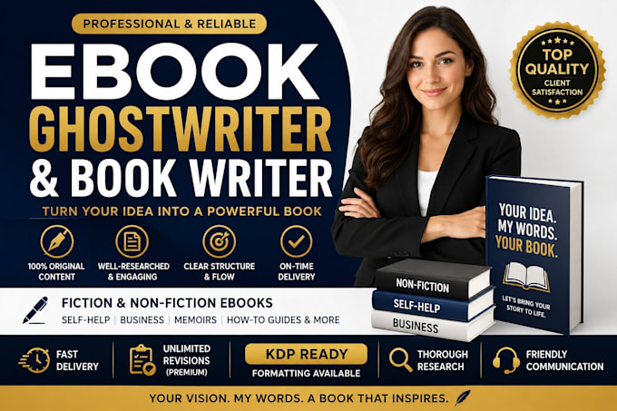 be your ebook writer, book writer, ghostwriter