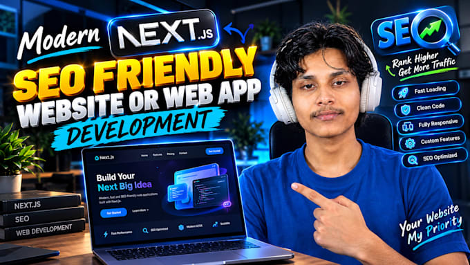 develop a modern SEO friendly nextjs website or web app