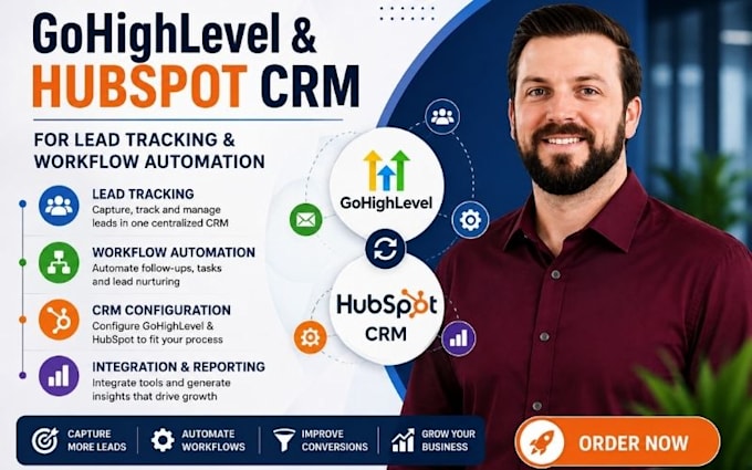 setup gohighlevel and hubspot CRM for lead tracking and workflow automation