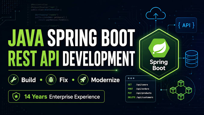 develop java spring boot backend and rest API
