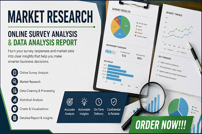 professional market research online survey analysis and data analysis report