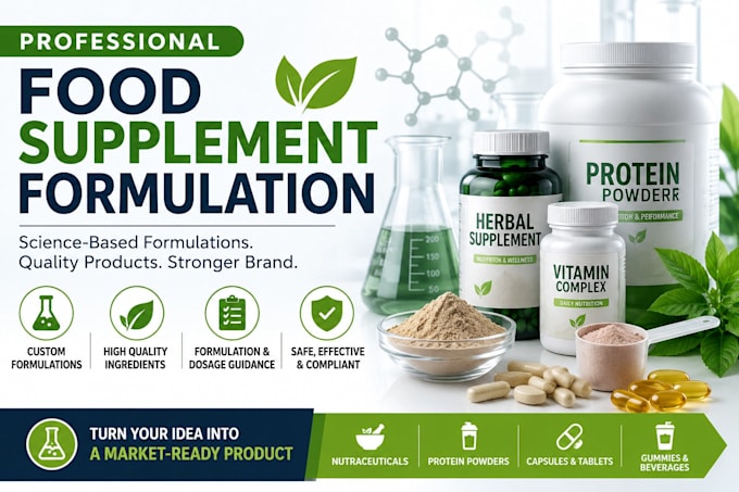 formulate food supplements, nutraceuticals, vitamins functional products
