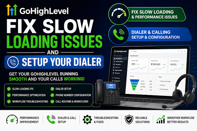 fix gohighlevel slow loading issues and set up your dialer