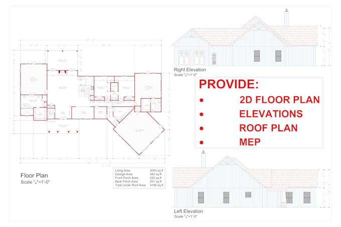 do 2d floor plans, elevations
