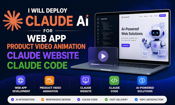 deploy claude ai for web app product video animation claude website claude code