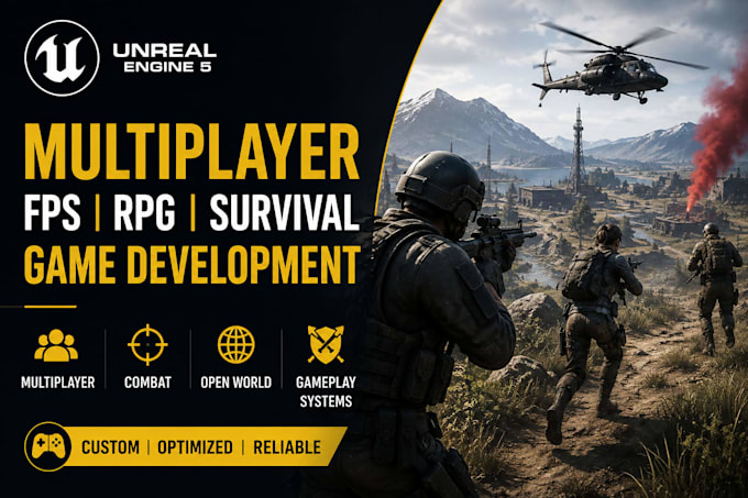 develop unreal engine 5 open world survival, rpg and multiplayer game systems
