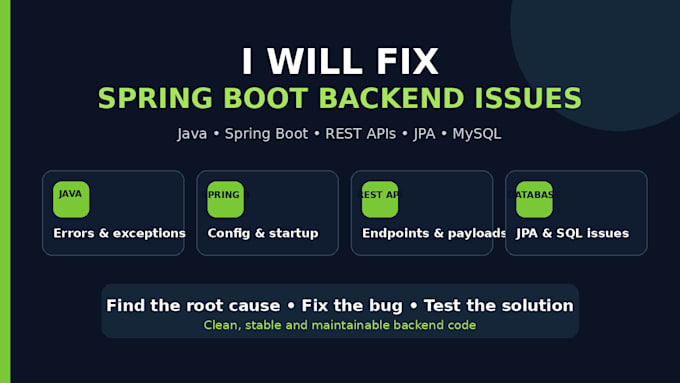 fix java and spring boot backend bugs