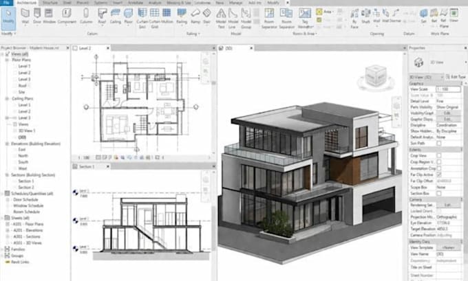 create revit bim models for architectural, structural and mep projects