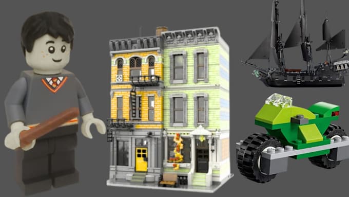 design custom lego moc 3d lego model in bricklink studio with pdf instructions