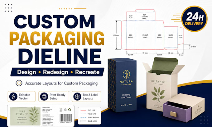 redesign recreate design and create your custom packaging dieline