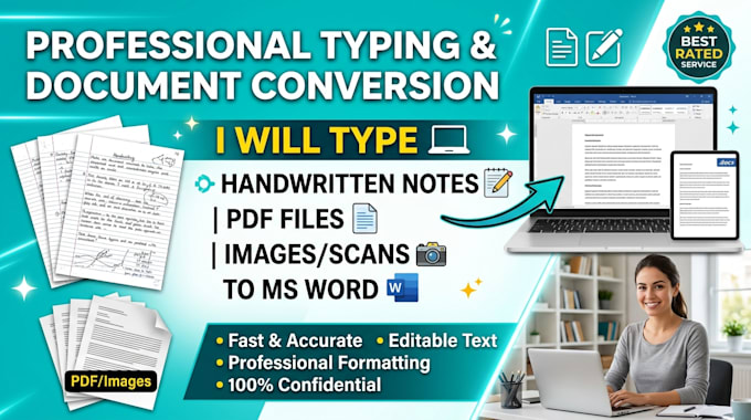 type handwritten notes, PDF, or images to word
