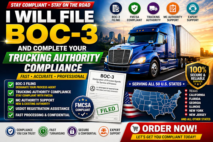 file boc3 and complete your trucking authority compliance