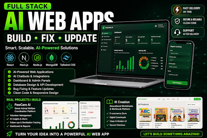 build, fix and update ai websites and web apps