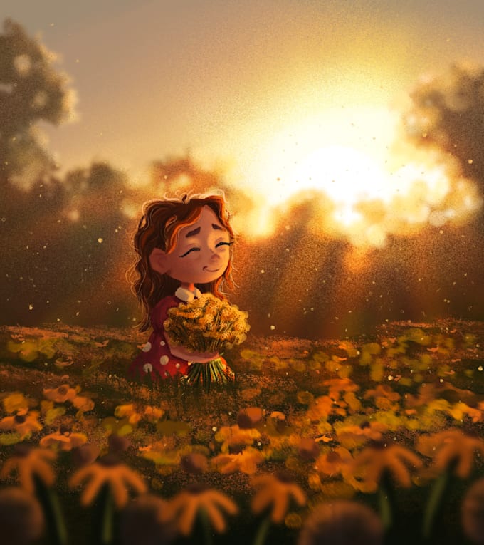 create a childrens book illustration in any style