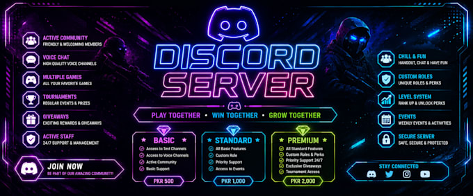 design a professional gaming discord server banner
