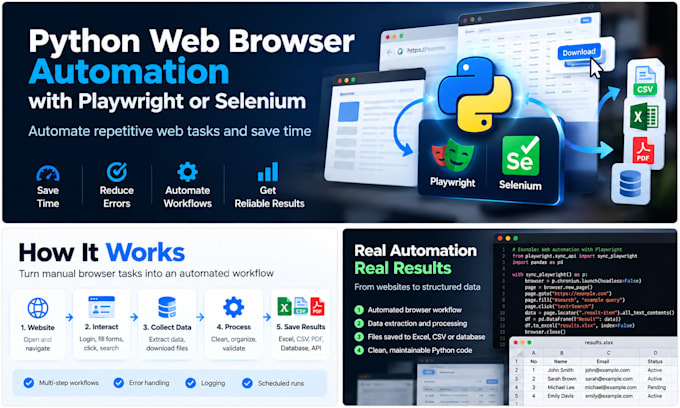 build python web browser automation with playwright or selenium