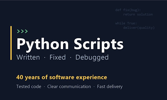 write, fix, or debug your python script