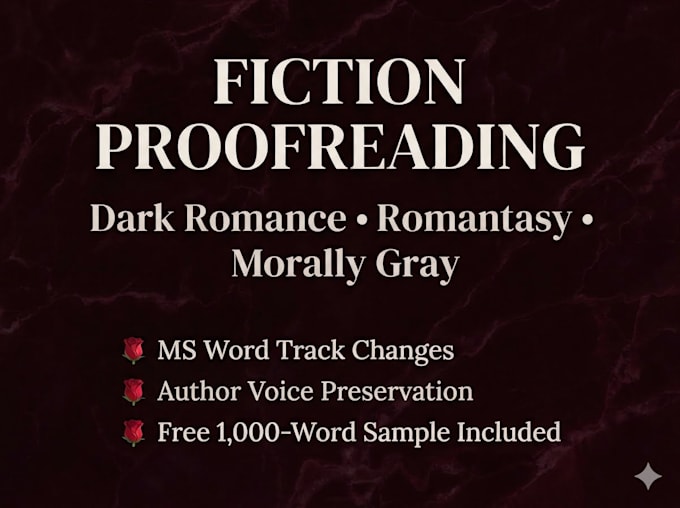 proofread dark romance romantasy and morally gray fiction