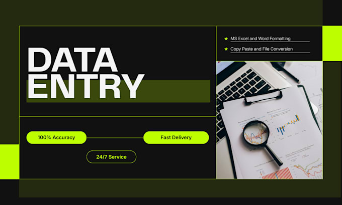 microsoft excel, word formatting and data entry work