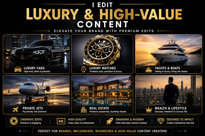 create cinematic faceless luxury and wealth videos