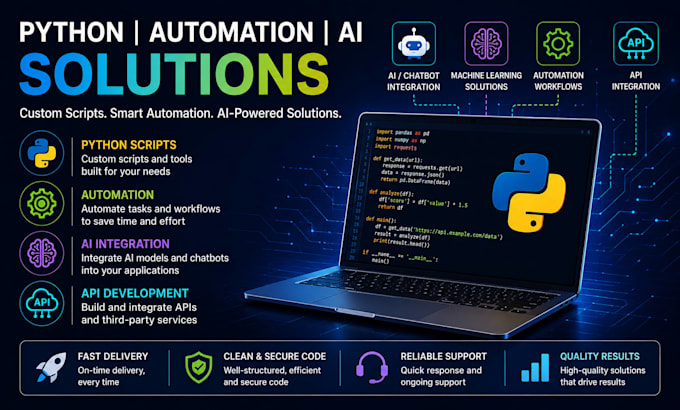 develop python scripts, automation and ai solutions