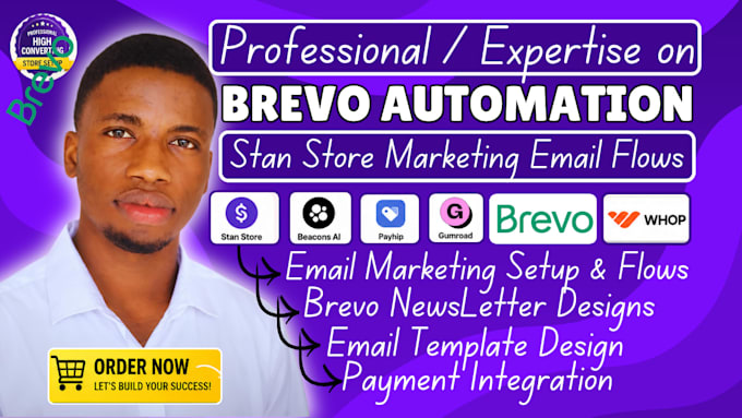 setup stan store email marketing, brevo automation, payhip