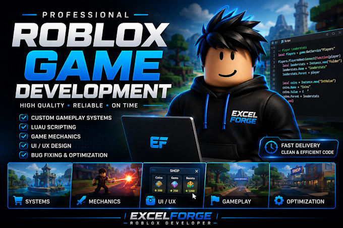 develop your roblox game, scripts and gameplay systems