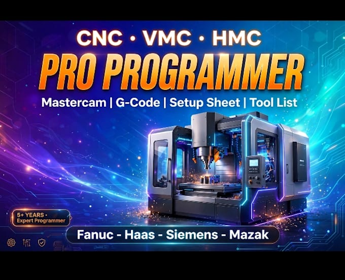 write vmc hmc cnc program with g code for fanuc haas