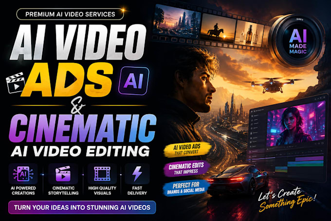 create your tiktok and instagram page ai cinematic video ads