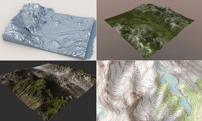 create 3d map terrain, terrain model, topographic maps and shaded relief maps