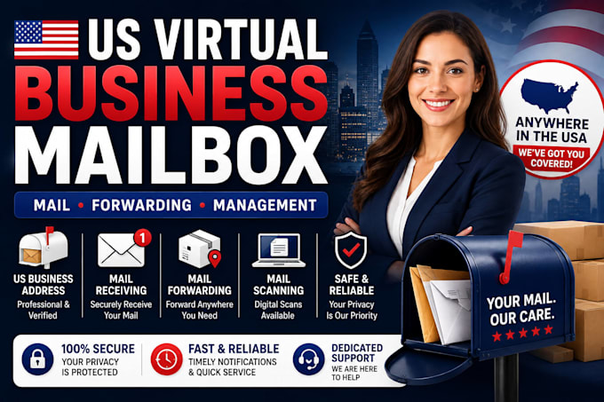 provide a US virtual business mailbox with mail forwarding