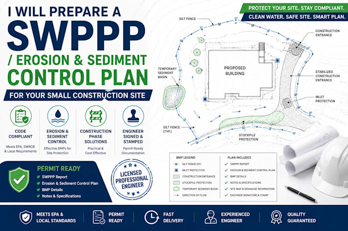 prepare swppp erosion and sediment control plan for your small construction site