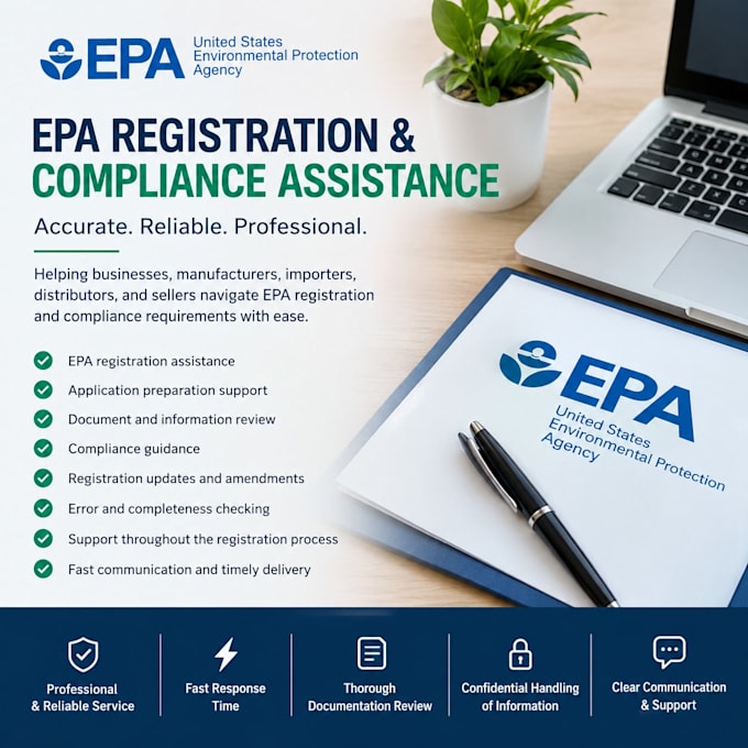 assist with epa registration, compliance and filing USA