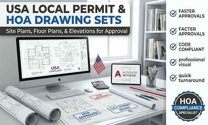 draw USA local permit and hoa drawing sets