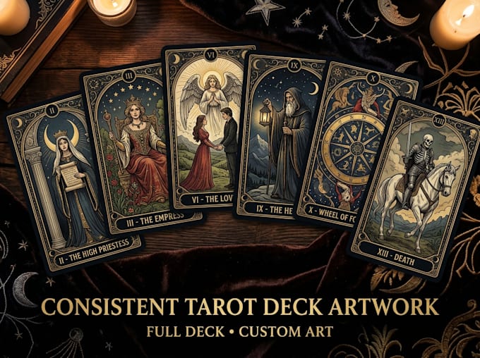 create consistent tarot card artwork for your full deck