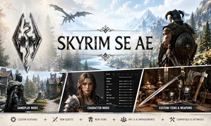 create a custom skyrim mod for skyrim se ae