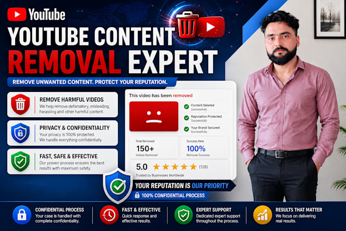 assist with youtube content removal and takedown requests