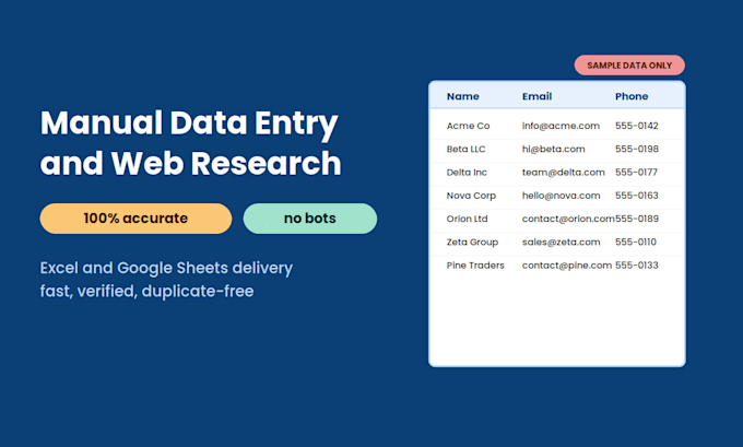do manual data entry, web research, and lead generation
