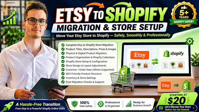 do shopify migration etsy to shopify migration, website and online store setup